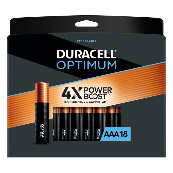 Duracell Optimum Batteries, Alkaline, AAA, 1.5 V - 18 batteries
