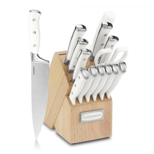 Cuisinart Advantage 12-Piece White Knife Set and Guards Bundle