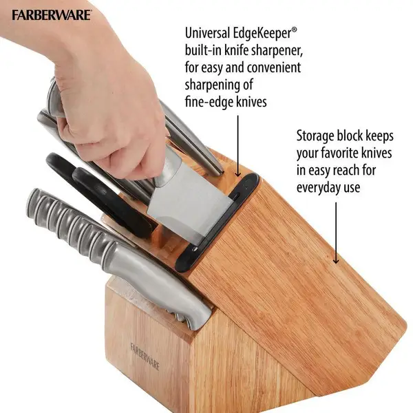 Farberware® Edgekeeper 18-pc. Forged Stainless Steel Knife Block Set with  Built-In Sharpener