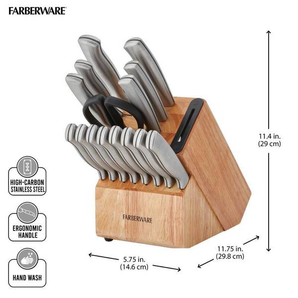 Cook N Home Bamboo Knife Storage Block without Knives, 20 Slot Univers