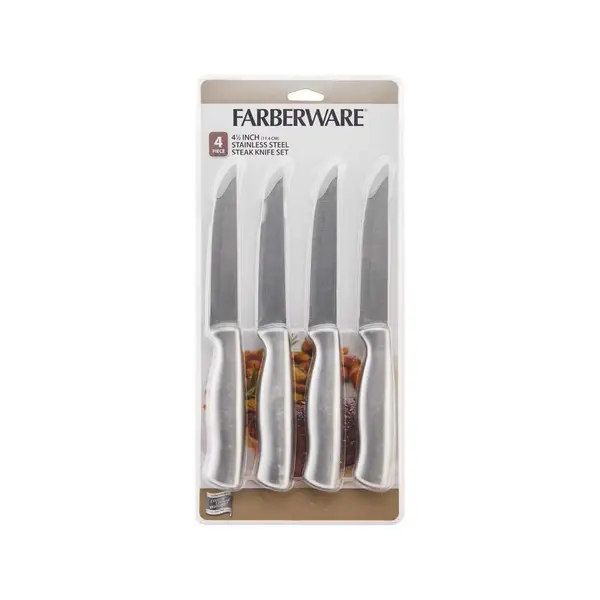 Farberware Millennium Steak Knifes Set of 4 Wood Handle Silverware