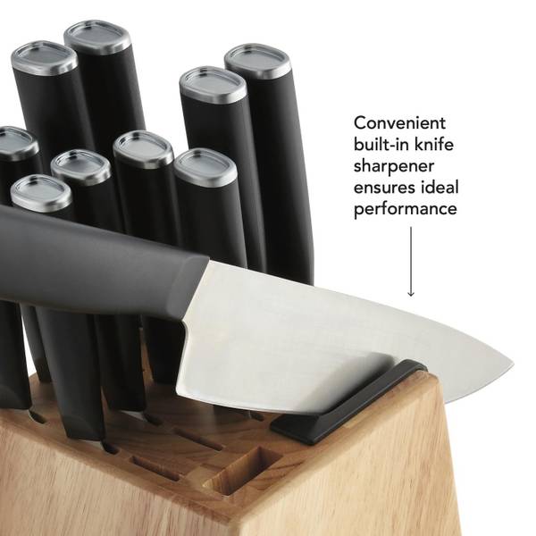 How to use a built-in knife sharpener that comes with the block