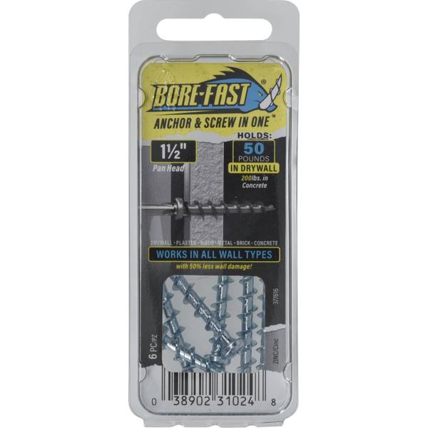 Photo of 1 1/2" Zinc Borefast Anchor and Screw in One