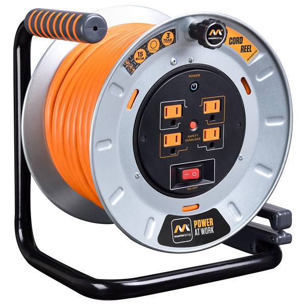 F4P  50FT 4-OUTLET PORTABLE CORD REEL