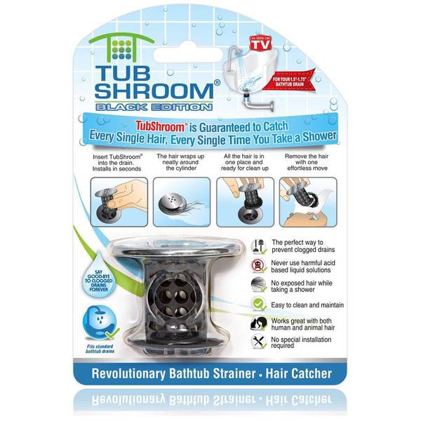 As Seen On TV TubShroom Black Edition: The Ultimate Hair Catcher -  HWR-08141219