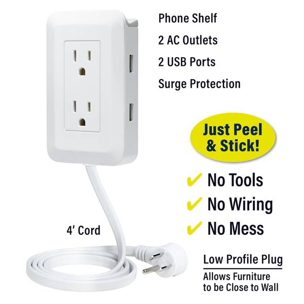 As Seen On TV 4' Presto Plug Outlet Extender - PRPL-MC12/4