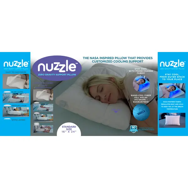 Nuzzle Nasa-Inspired, Ultra Cool Gel Memory Foam Bed Pillow, White,  Standard Queen - Yahoo Shopping