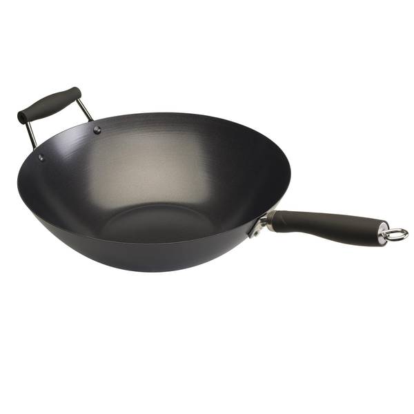 14 Stir-Fry Pan with Helper Handle & Glass Cover 