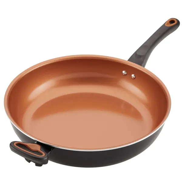 Farberware Durable Stainless Steel Frying Pan with Lid and Extra Helper  Handle