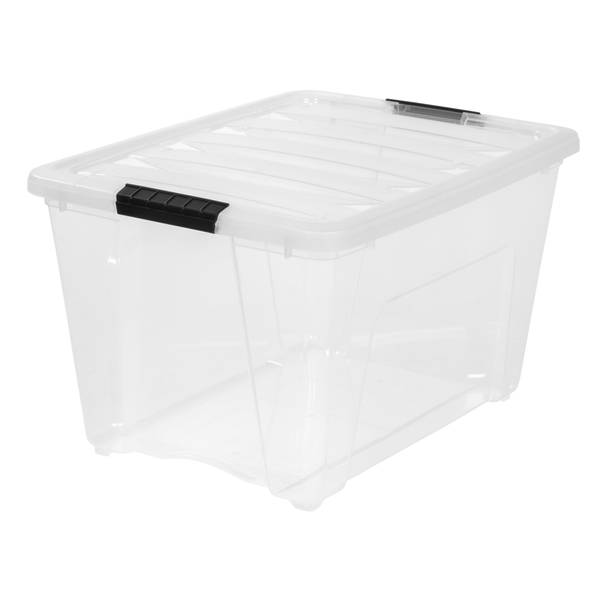 Rubbermaid Cleverstore Clear 71 qt Pack of 4 Stackable Large Storage Containers with Durable Latching Clear Lids, Size: 71 Quart