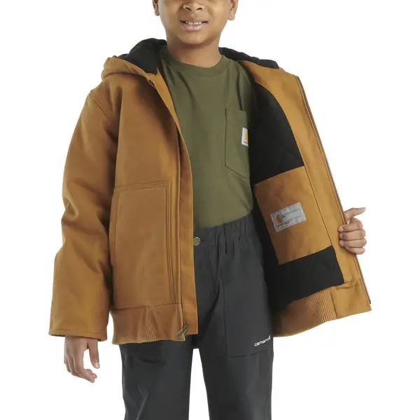 Carhartt Boy's Canvas Insulated Hooded Active Jacket - CP8545-D15