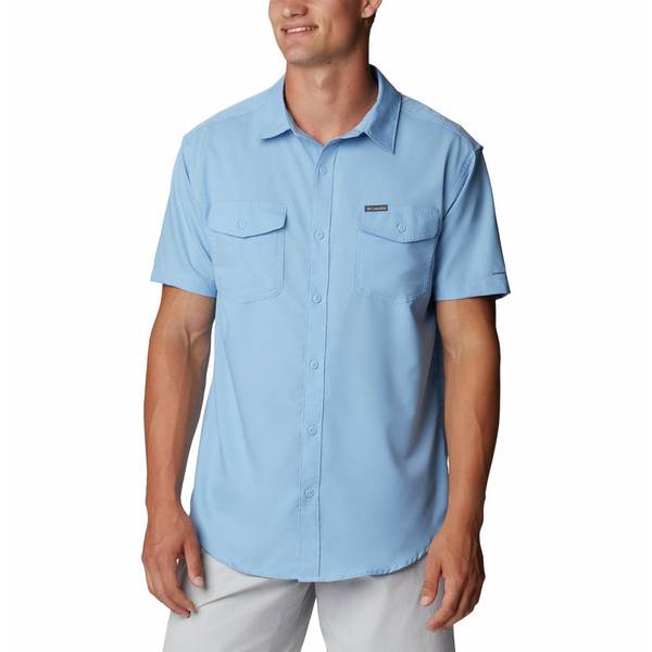 Columbia 1577761 Men's Utilizer II Solid Performance Short-Sleeve Shirt - Azure Blue - 2XL