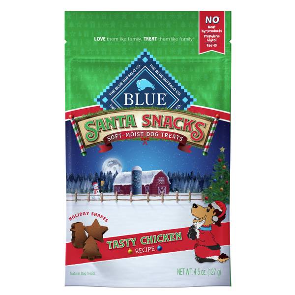 Blue Buffalo 4.5 oz Santa Snacks Natural Chicken Soft Dog Treats