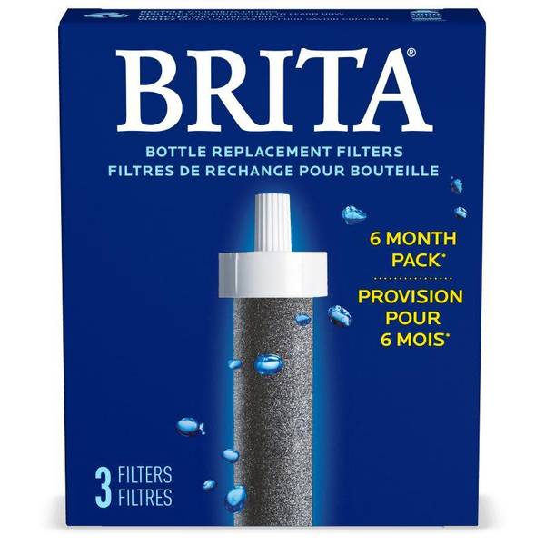 Brita 20oz Filtered Water Bottle (Pink/White) with Box of 3