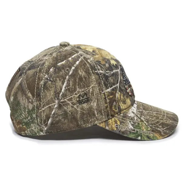 Outdoor Cap Realtree Edge Camo USA Flag Antler Logo Cap