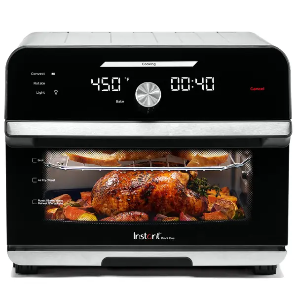 Home 19qt Countertop Convection Toaster Oven Air Fryer Combo Included Rotisserie Rack White, Size: 1 Pack, Silver