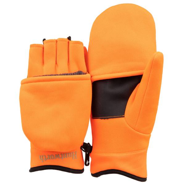 blaze orange hunting mittens