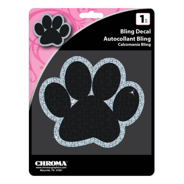 Photo of 4.5" x 5.5" Paw Cling Bling Decal