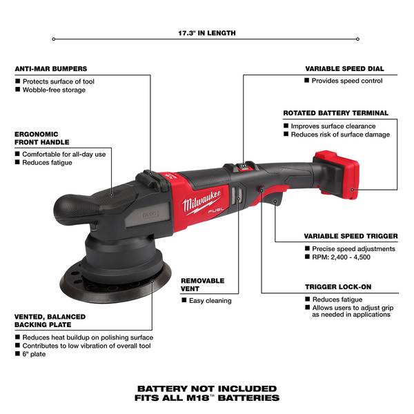 Performance Tool W50053 6 Random Orbital Buffer/Polisher