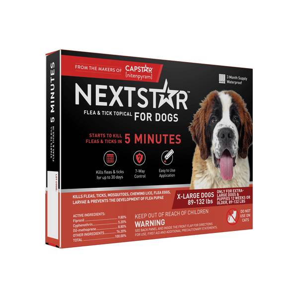 Topical flea and outlet tick treatment for dogs