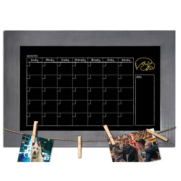 Iowa Hawkeyes Monthly Chalkboard Sign with Clothespins C1014Iowa