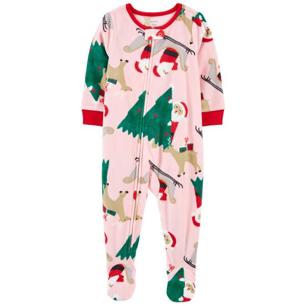 Carter's Toddler Girls Santa Fleece Footie PJs 2O1103102T Blain's