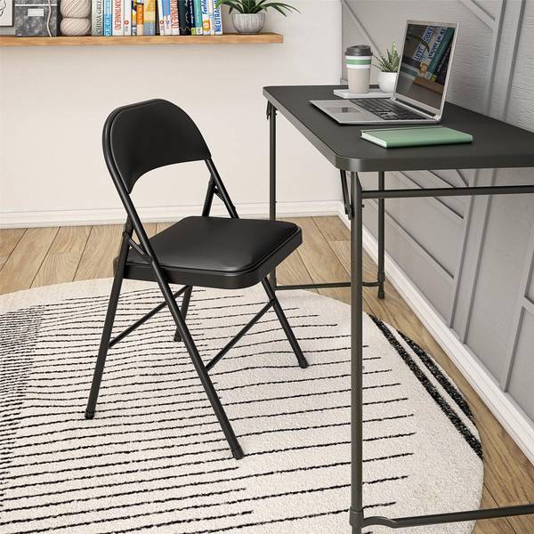 Cosco Premium Vinyl Padded Metal Folding Chair - 0014993BLK4