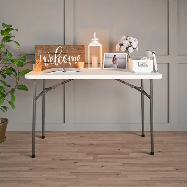 Cosco 4' Straight Folding Utility Table - 14146WSL1E | Blain's