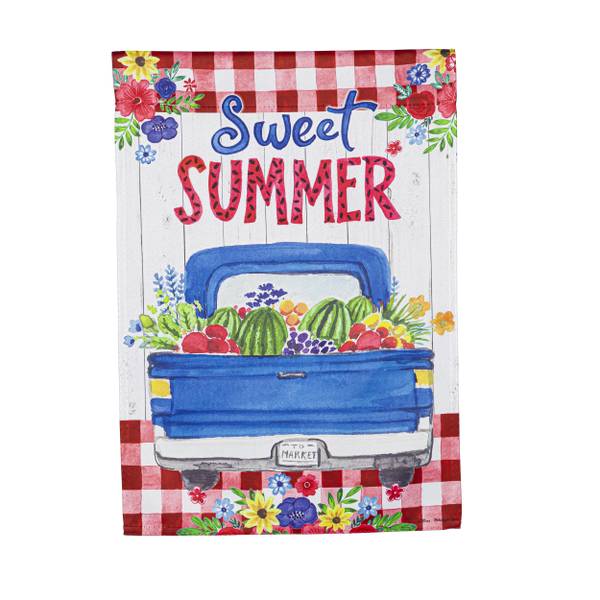 Photo of Sweet Summer Truck Garden Suede Flag