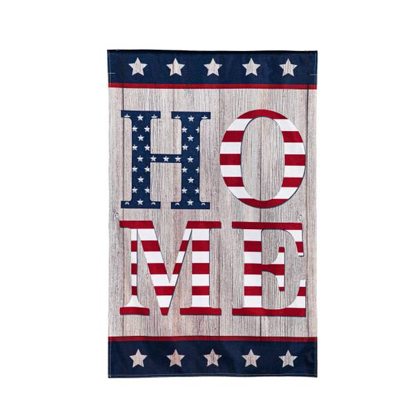 Photo of Stacked Home House Burlap Flag