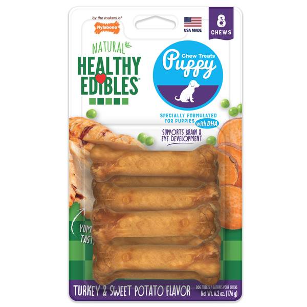 Photo of 8-Count Turkey & Sweet Potato X-Small/Petite Puppy Chew Treats, DHA for Brain Development