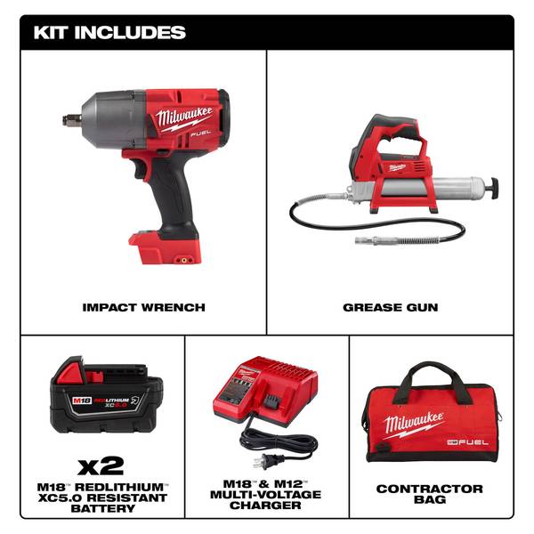 Milwaukee grease gun impact outlet combo