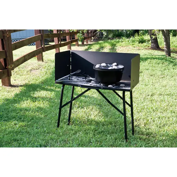 Lodge A5-7 Camp Cooking Table with 3 Sided 12 Attachable Windscreen