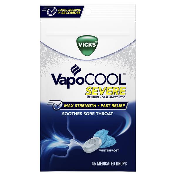 Vicks 45-Count Winterfrost Vapocool Severe Drops - 8794306 | Blain's ...