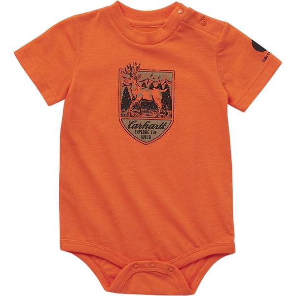 Carhartt Infant Boy's Short-Sleeve Deer Bodysuit, Exotic Orange Heather ...