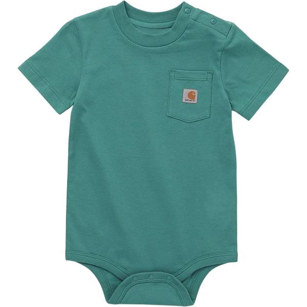 Carhartt Infant Boy's Short-Sleeve Pocket Bodysuit, Teal Blue (440), 3M ...