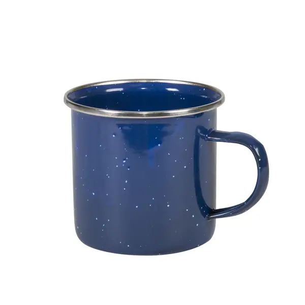 Enamel Percolator Coffee Pot & 4 Mug Set - White