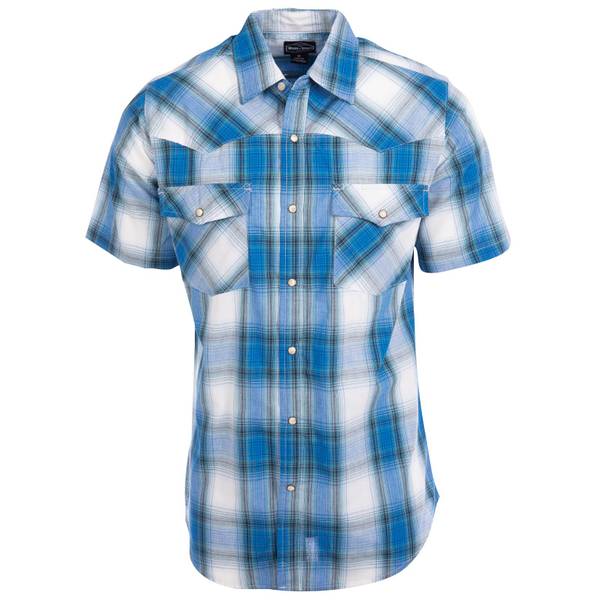 Work n' Sport Men's Short Sleeve Western Shirt, Ocean Blue, 3X - 25529 ...