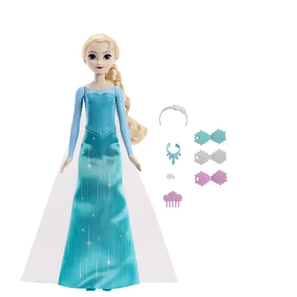  Disney Princess Poseable Elsa Movie Dress Mini Toddler Glitter  Frozen Doll 3 : Toys & Games