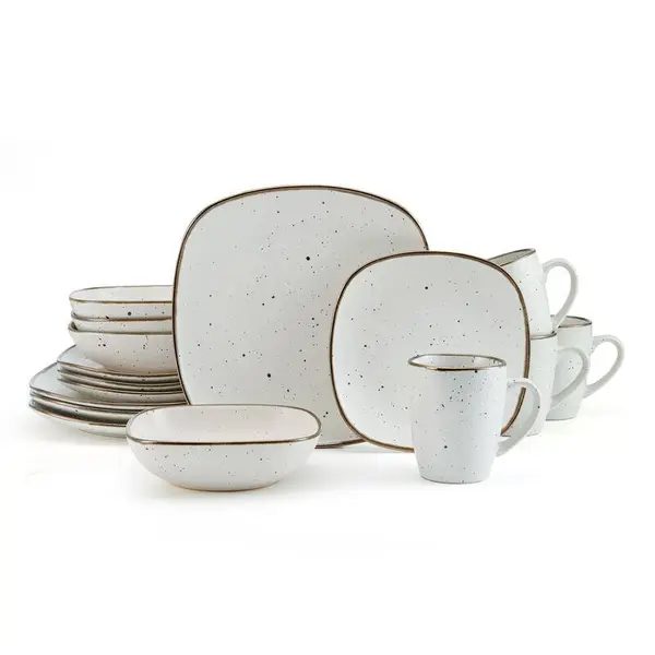 Pfaltzgraff Trellis Lodge 16 Piece Dinnerware Set, Service for 4, Gray