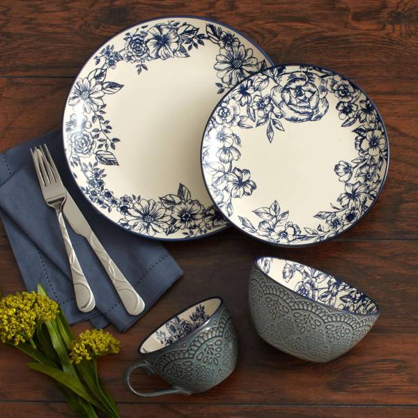 Pfaltzgraff 16-Piece Gabriela Blue Dinnerware Set - 5216941