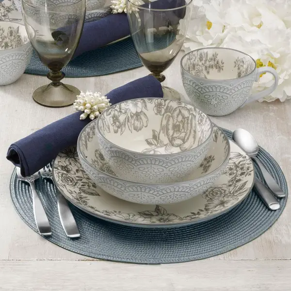 Pfaltzgraff 16-Piece Gabriela Gray Dinnerware Set - 5216945