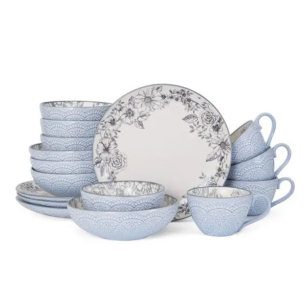 Lifetime Brands Felicity 12-Piece Dinnerware Set in Gray