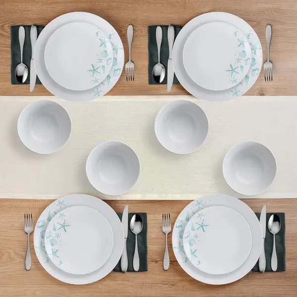 Studio Nova 12-Piece Tahiti Porcelain Dinnerware Set - 5293648