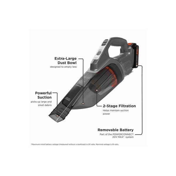 Black + Decker Dustbuster 20V Max Powerconnect Cordless Handheld