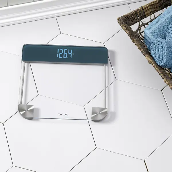 Taylor Digital Bathroom Scale Clear Silver Accents