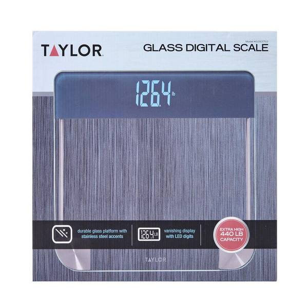 Taylor Glass Digital Bath Scale with Stainless Steel Accents