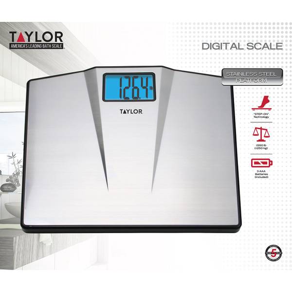 Taylor 550-lb Digital Silver Bathroom Scale in the Bathroom Scales  department at