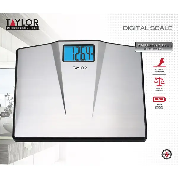 Taylor Brushed Stainless Steel Digital Bathroom Scale