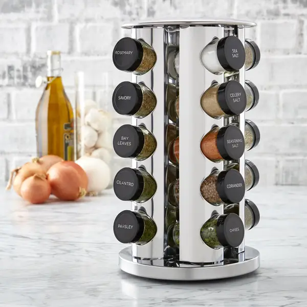 Kamenstein Heritage Revolving Countertop 16-Jar Spice Rack